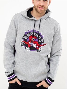Mitchell and Ness NBA Toronto Raptors Grey Hoodie Sweatshirt (NWT)